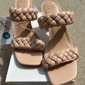 Women's Tan Braided Sandals - a.new day